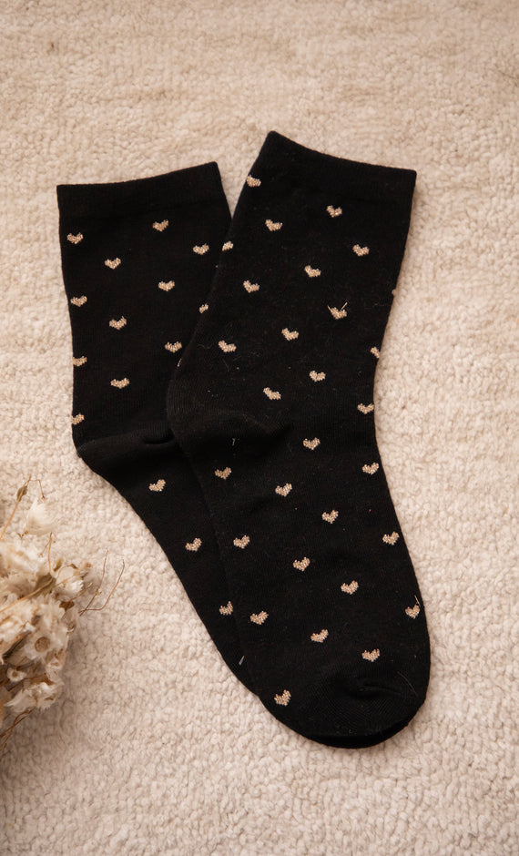 Love Overload Black/Gold - Sokken