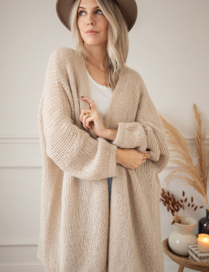 Strickjacke - Bernadette Extra Long & Comfy - Cream