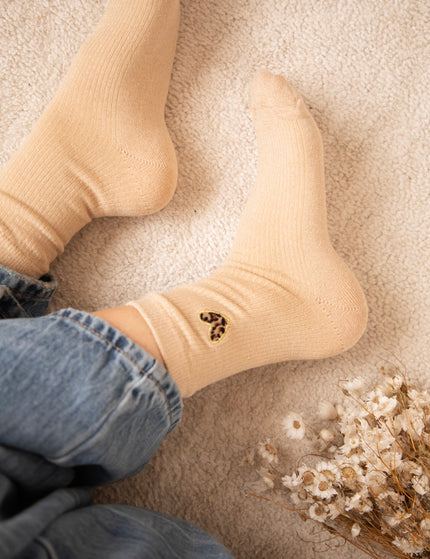 Socken - Shiny Leopard Love - Beige
