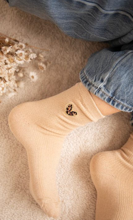 Socken - Shiny Leopard Love - Beige