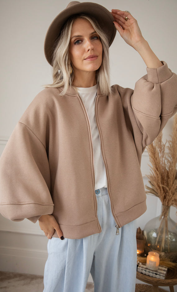 Bomberjacke - Snuggle Up - Taupe