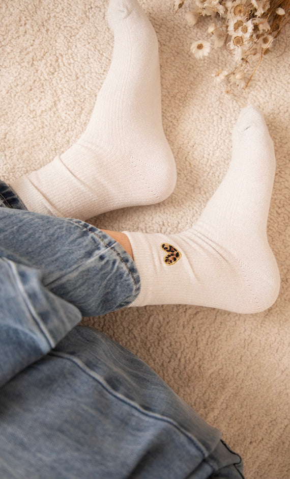 Socken - Shiny Leopard Love - Weiß