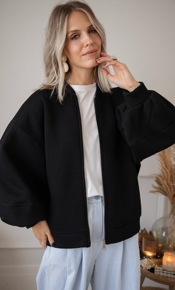 Bomberjacke - Snuggle Up - Schwarz