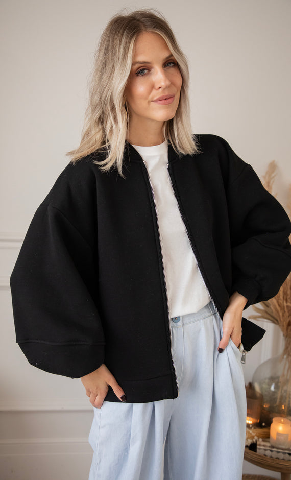 Bomberjacke - Snuggle Up - Schwarz