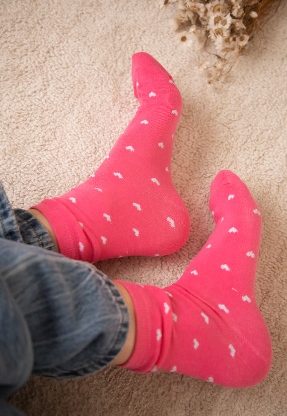 Socken - Love Overload - Fuchsia/Silber