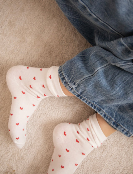 Socken - Love Overload - Weiß/Rot