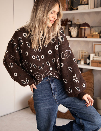 Cozy Paisley Days Brown - Sweater