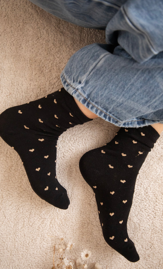 Love Overload Black/Gold - Sokken
