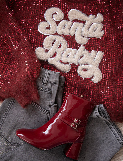 Santa Baby Bordeaux - Trui