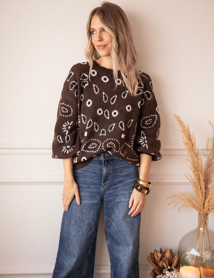 Cozy Paisley Days Brown - Sweater