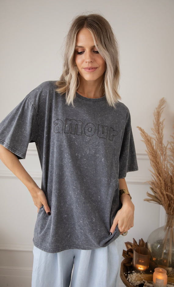 T-Shirt - Pure Amour - Dunkelgrau