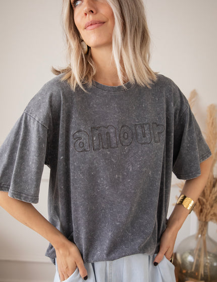 T-Shirt - Pure Amour - Dunkelgrau