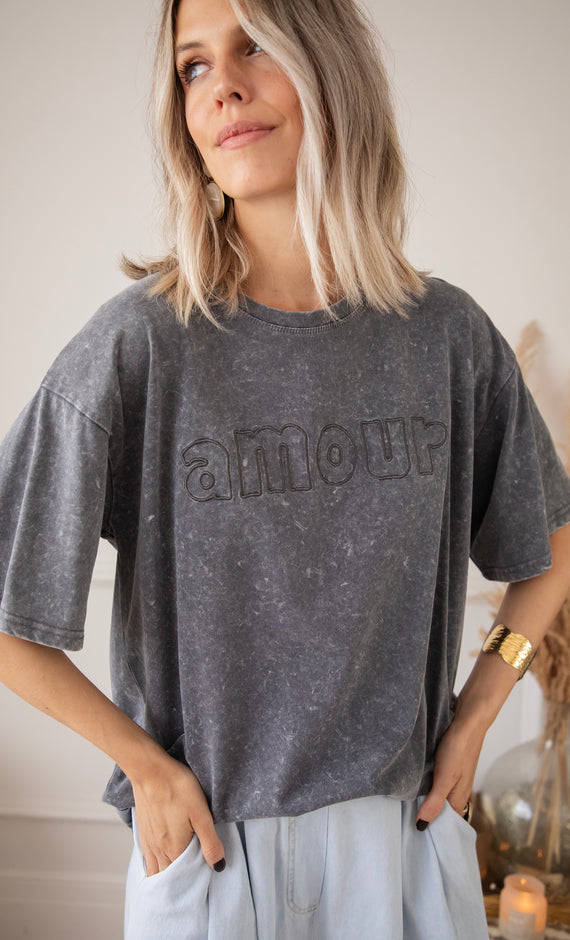 T-Shirt - Pure Amour - Dunkelgrau