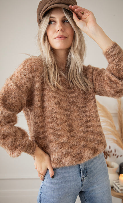 Pullover - Fluffy Feels - Braun