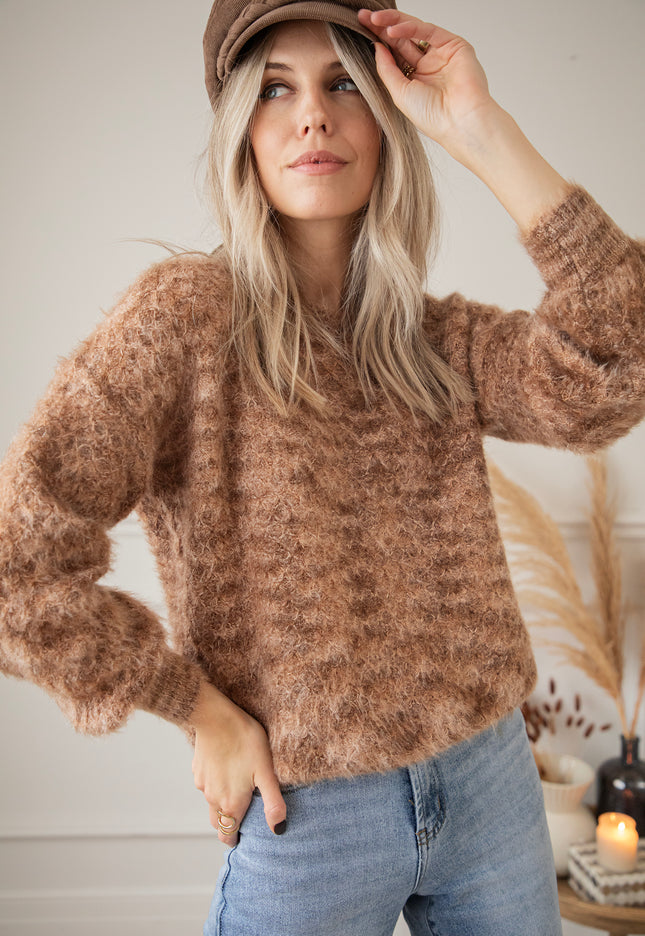 Pullover - Fluffy Feels - Braun