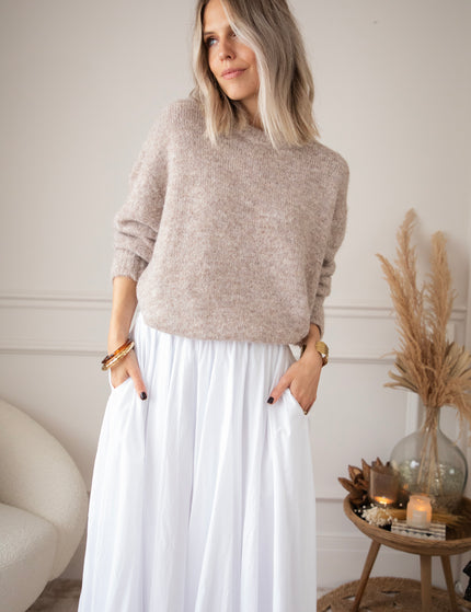 Dreamy Pleated White - Maxi Rok