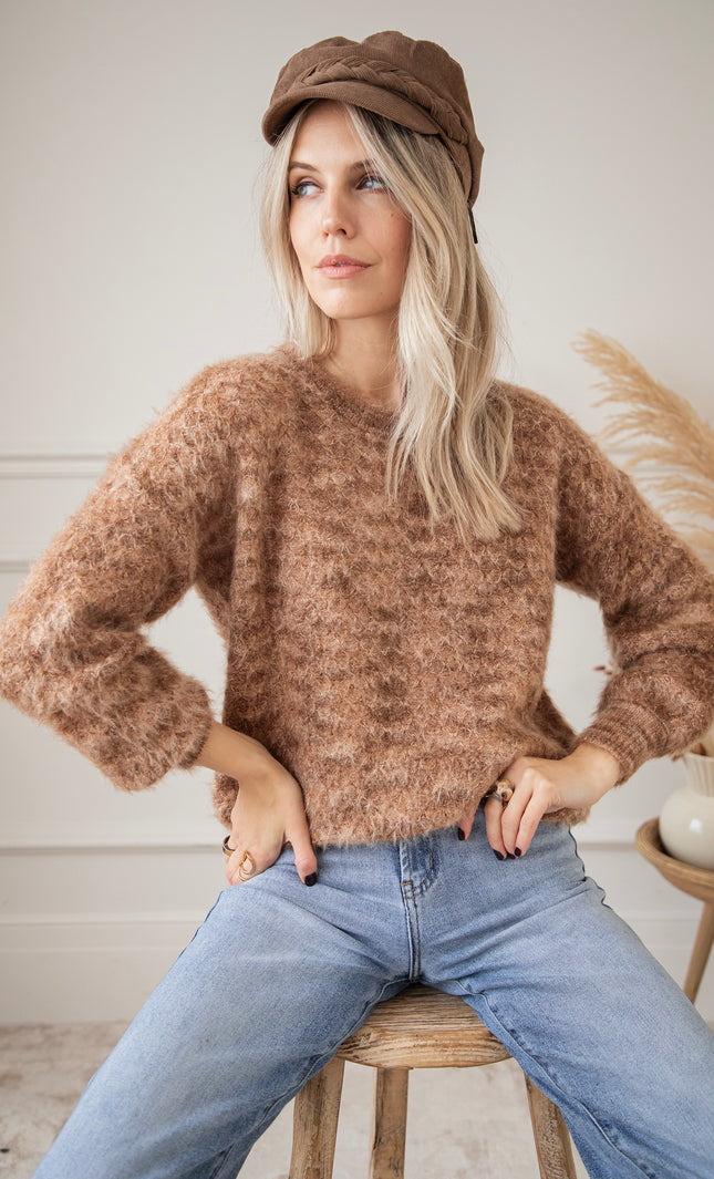 Pullover - Fluffy Feels - Braun