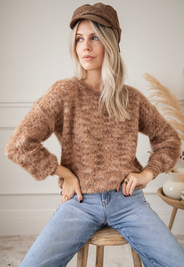 Pullover - Fluffy Feels - Braun