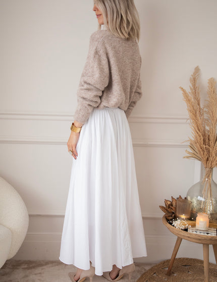 Dreamy Pleated White - Maxi Rok
