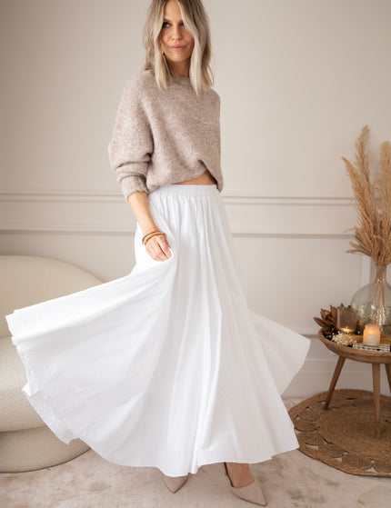 Dreamy Pleated White - Maxi Rok