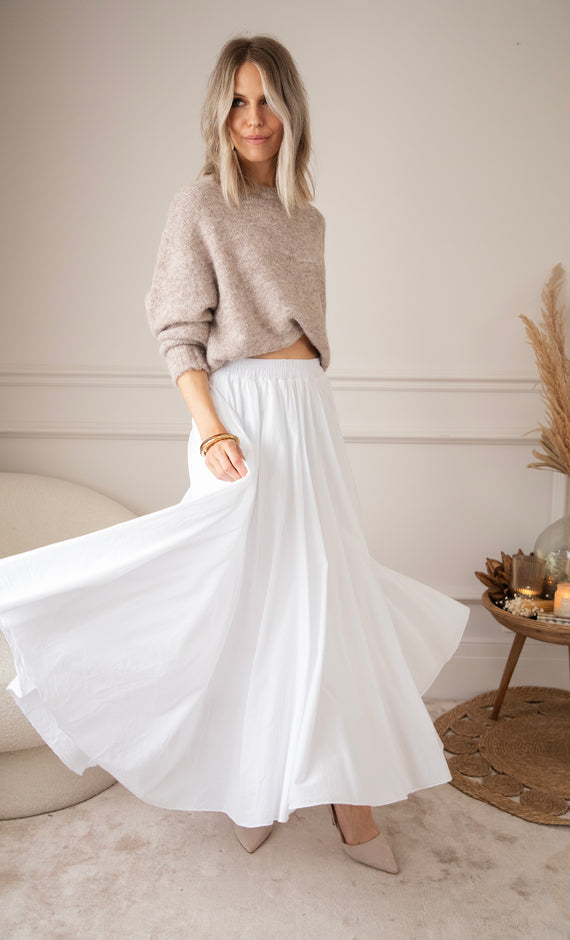 Maxirock - Dreamy Pleated - Weiß