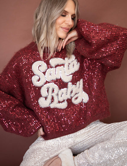 Santa Baby Bordeaux - Trui
