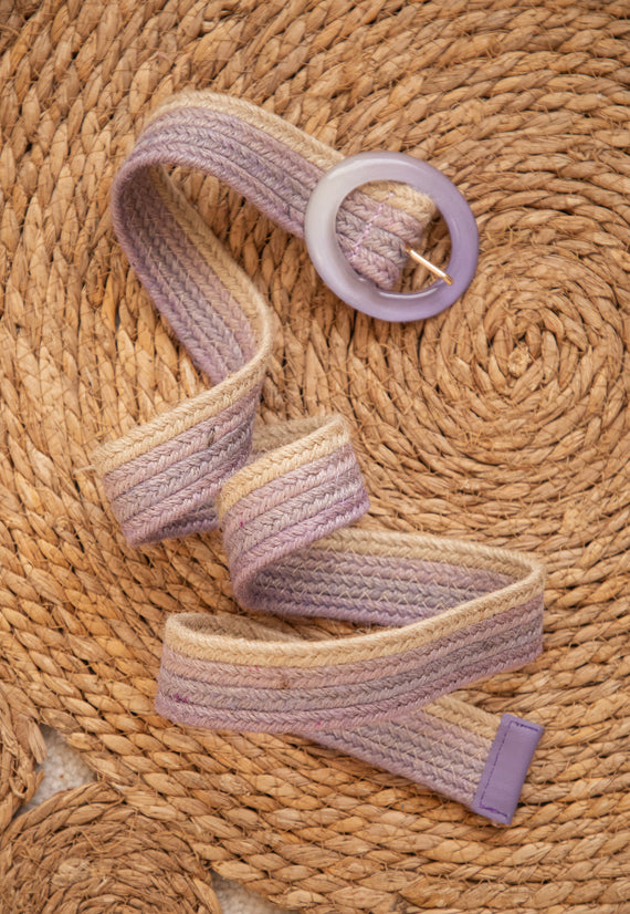 Gürtel - Straw Glow - Lila/Beige