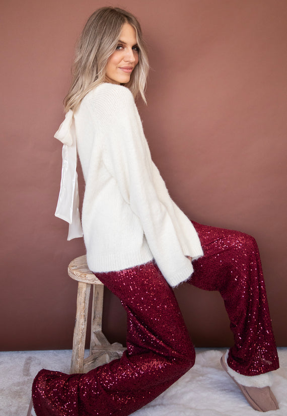 Stunning Sequins Bordeaux - Broek