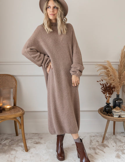 You Keep Me Warm Taupe - Sweater Dress