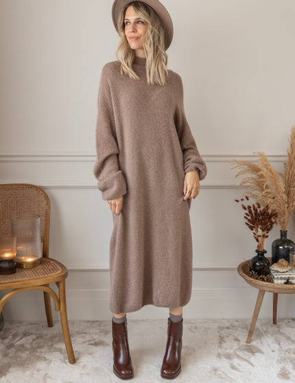 You Keep Me Warm Taupe - Sweater Dress