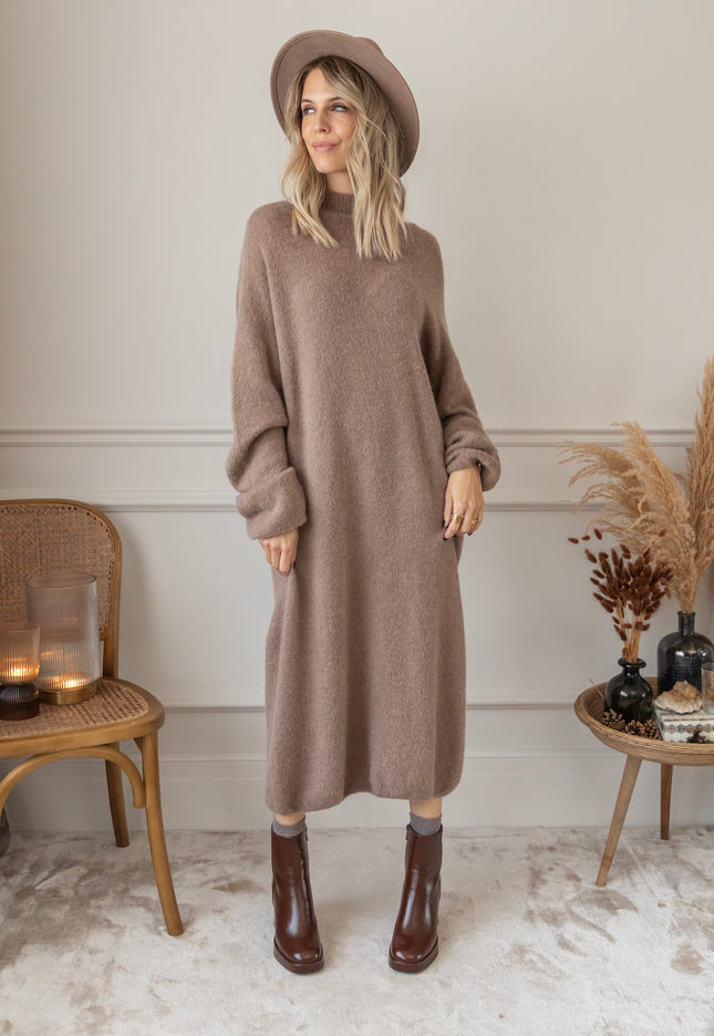 You Keep Me Warm Taupe - Sweater Dress