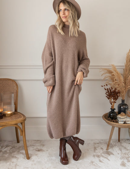 You Keep Me Warm Taupe - Sweater Dress