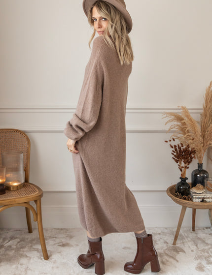 You Keep Me Warm Taupe - Sweater Dress