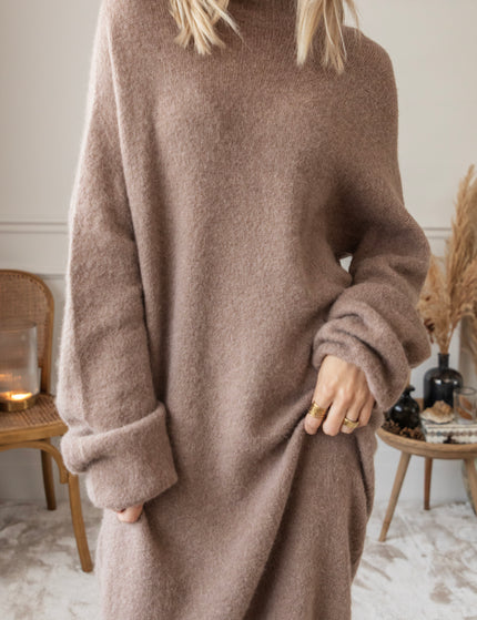 You Keep Me Warm Taupe - Sweater Dress