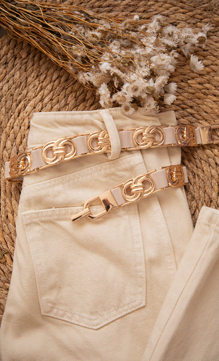 Gürtel - Solar Eclipse - Beige/Gold