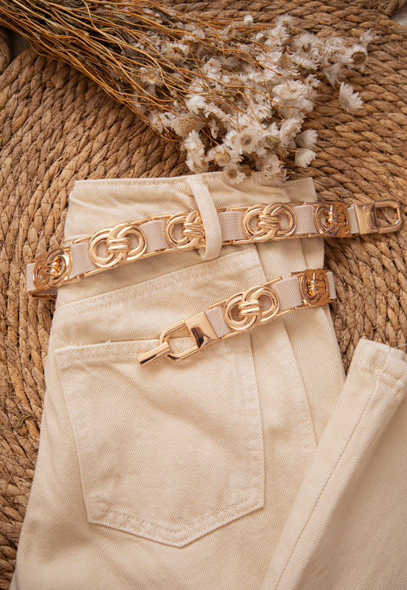 Gürtel - Solar Eclipse - Beige/Gold