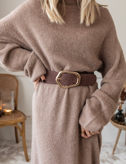 You Keep Me Warm Taupe - Sweater Dress