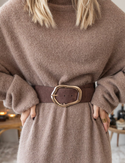 You Keep Me Warm Taupe - Sweater Dress