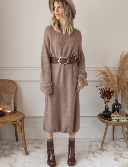 You Keep Me Warm Taupe - Sweater Dress