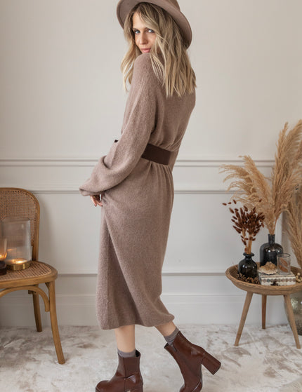 You Keep Me Warm Taupe - Sweater Dress