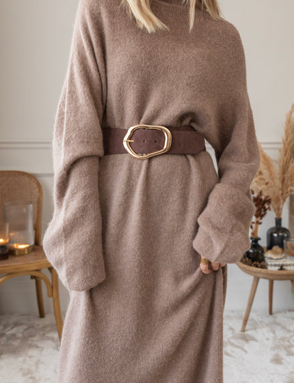 You Keep Me Warm Taupe - Sweater Dress