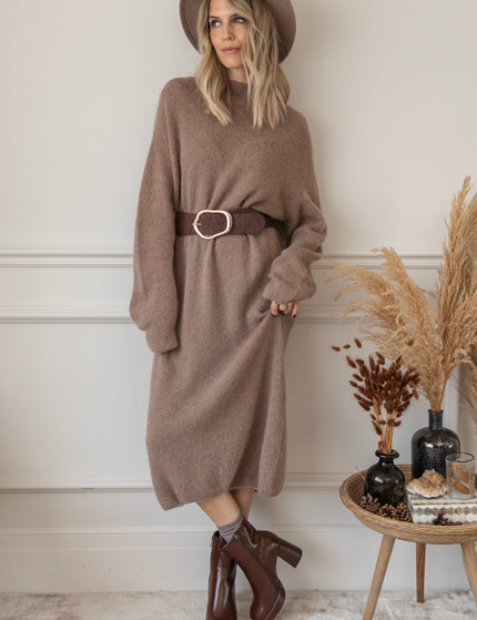 You Keep Me Warm Taupe - Sweater Dress