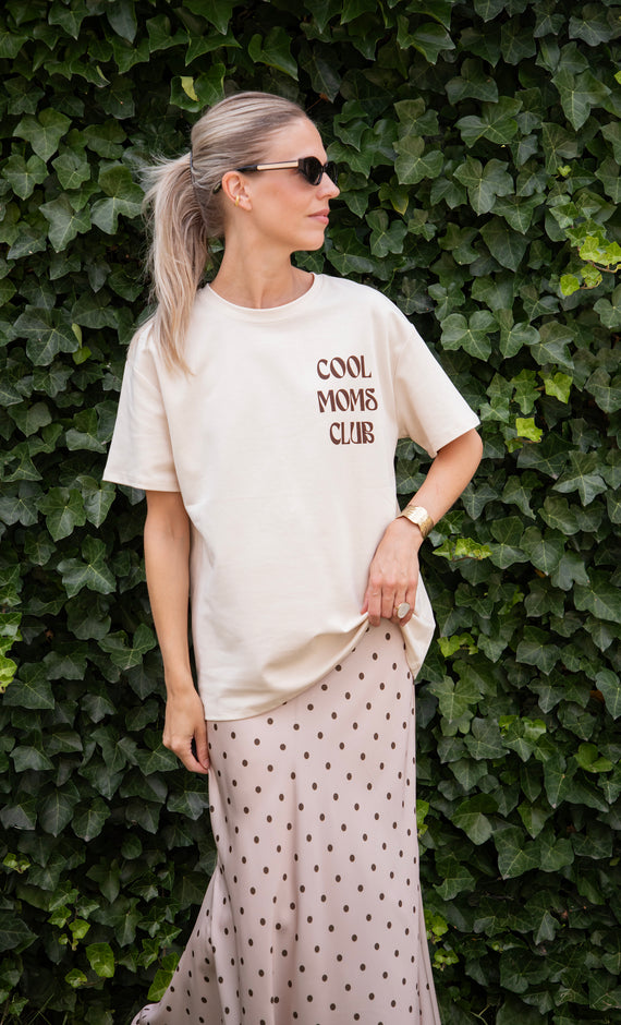 Cool Moms Club Beige/Choco - T-Shirt