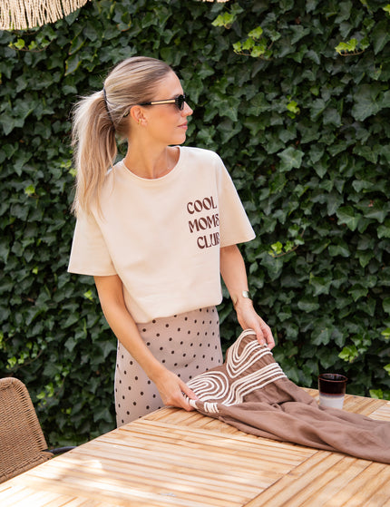 Cool Moms Club Beige/Choco - T-Shirt