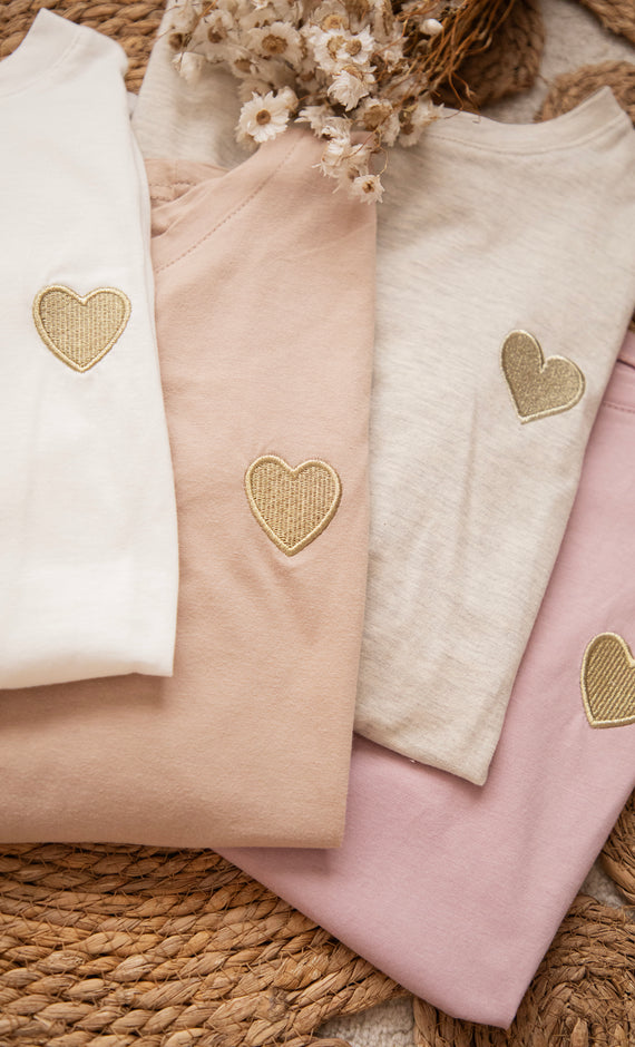Beating Heart Grey/Gold - T-Shirt