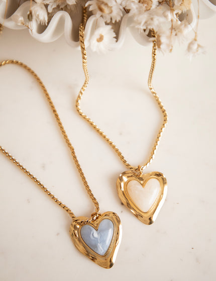 Crystal Heart Beige/Gold - Necklace