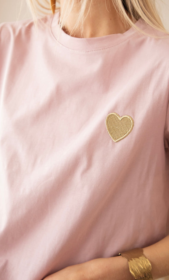 Beating Heart Mauve/Gold - T-Shirt