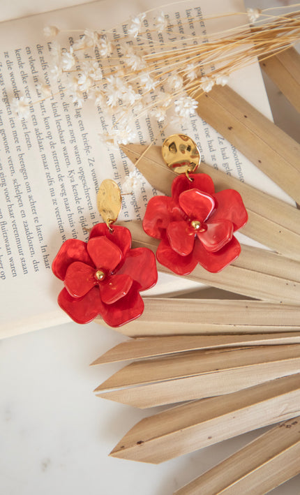 Florally Red - Earrings