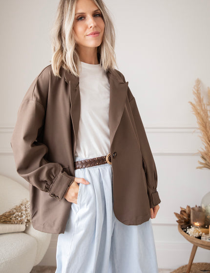 Bomber Blazer Smooth Dark Brown - Jacket