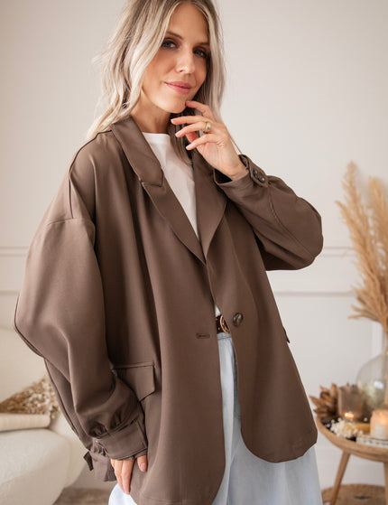 Bomber Blazer Smooth Dark Brown - Jacket